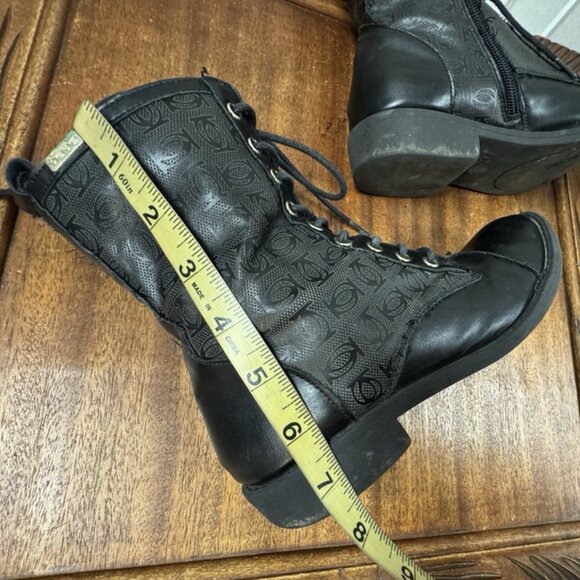 Bebe, Woman,Biker Boots,Black,Size 7,Man Made,Zip,Lace,Faux Leather,Low Heel.! - Picture 11 of 11